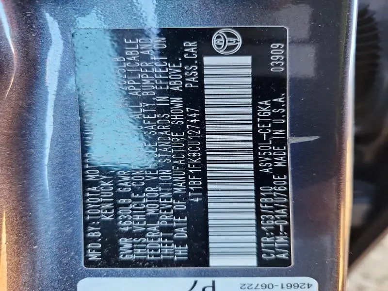 2012 TOYOTA CAMRY BASE  