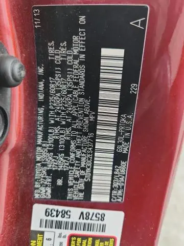 2014 TOYOTA SIENNA XLE