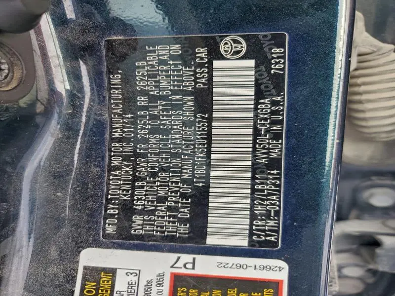 2014 TOYOTA CAMRY HYBRID  