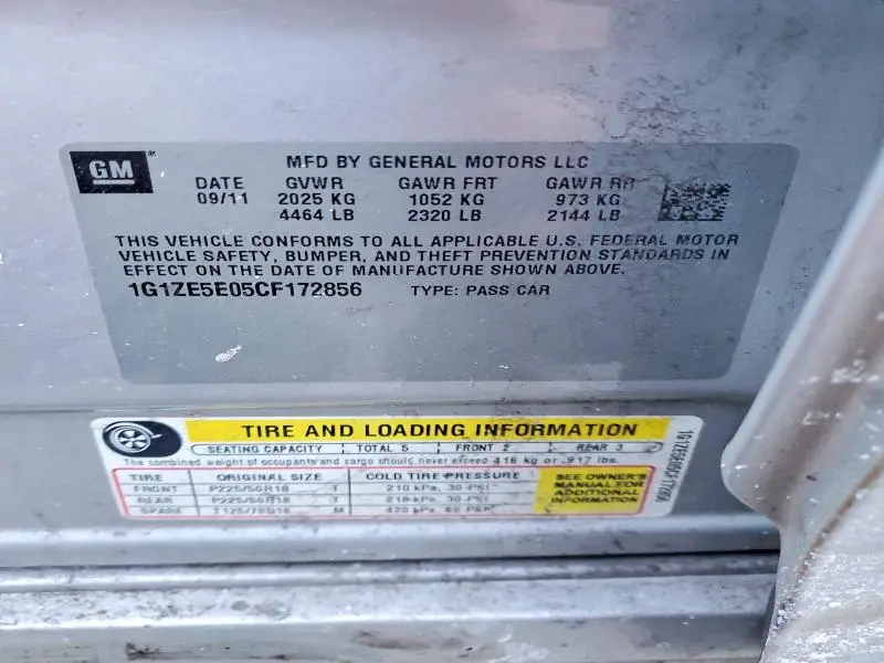 2012 CHEVROLET MALIBU LTZ  