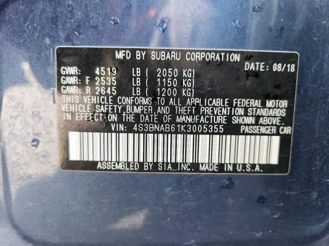 2019 SUBARU LEGACY 2.5I  