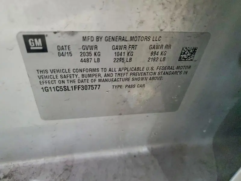 2015 CHEVROLET MALIBU 1LT  