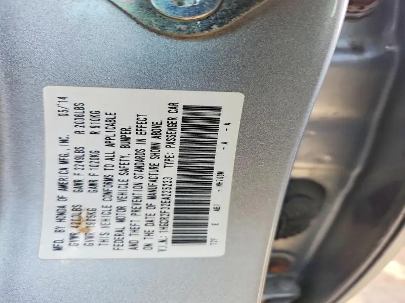 2014 HONDA ACCORD LX  