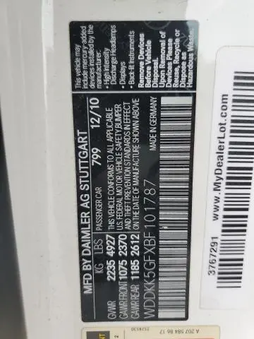 2011 MERCEDES-BENZ E 350  