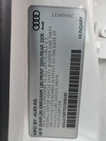 2016 AUDI A3 PREMIUM  