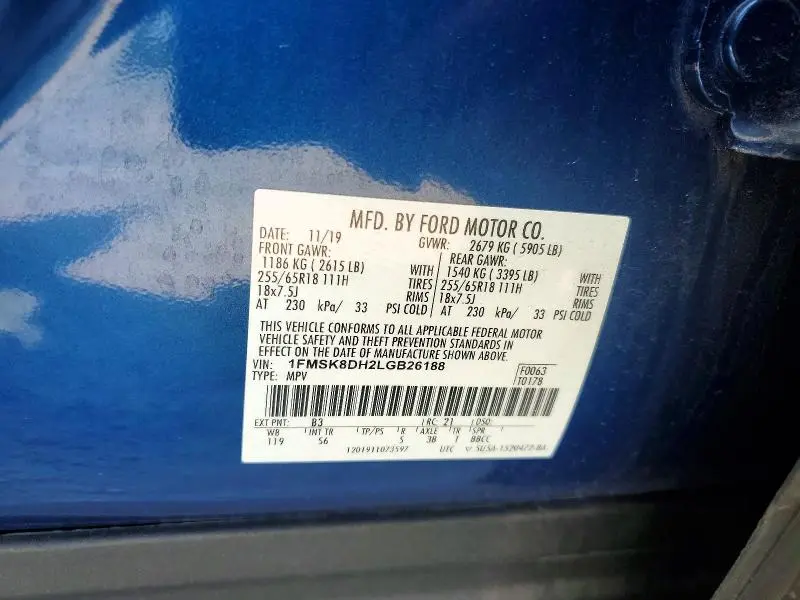 2020 FORD EXPLORER XLT  