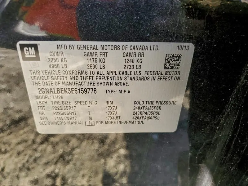 2014 CHEVROLET EQUINOX LT  