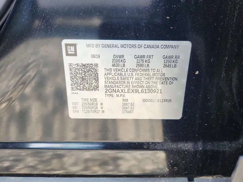 2020 CHEVROLET EQUINOX LT  