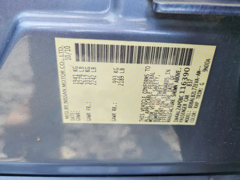 2011 NISSAN ALTIMA 2.5  