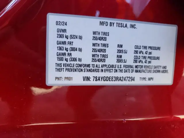 2024 TESLA MODEL Y   