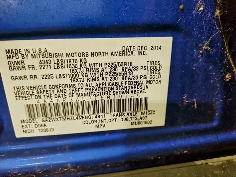 2015 MITSUBISHI OUTLANDER SPORT ES  