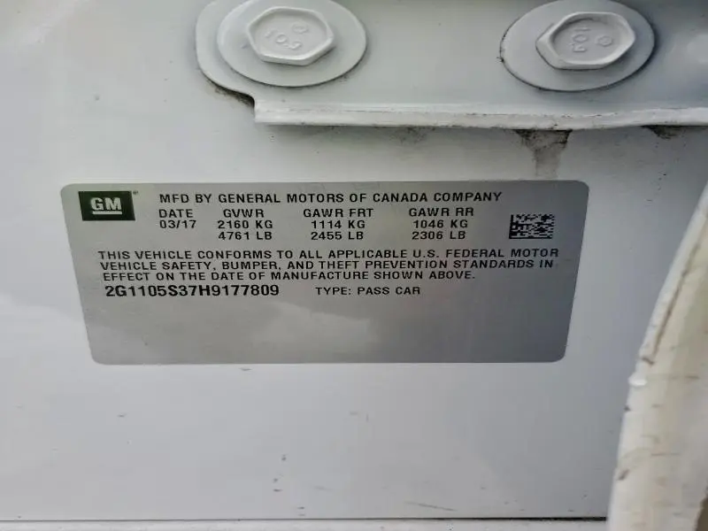 2017 CHEVROLET IMPALA LT  