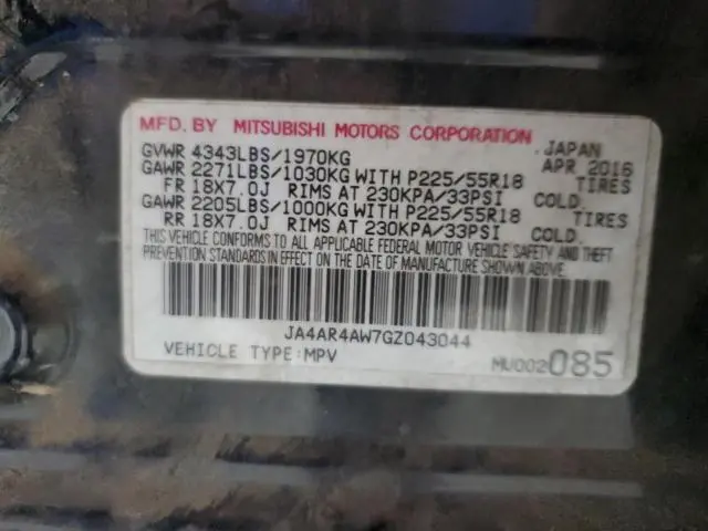 2016 MITSUBISHI OUTLANDER SPORT SEL  