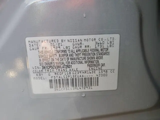 2021 NISSAN KICKS SV  