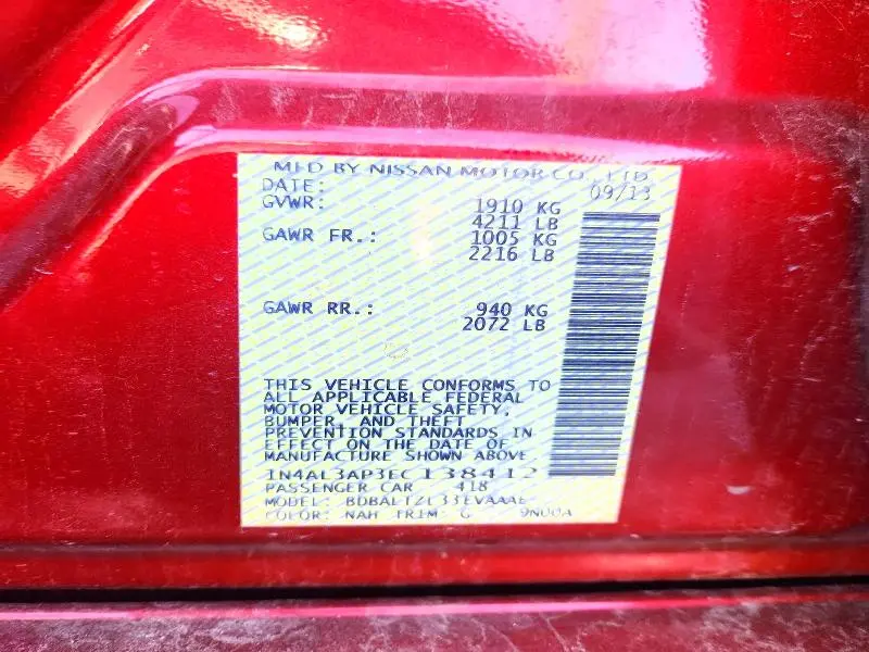 2014 NISSAN ALTIMA 2.5 SV  