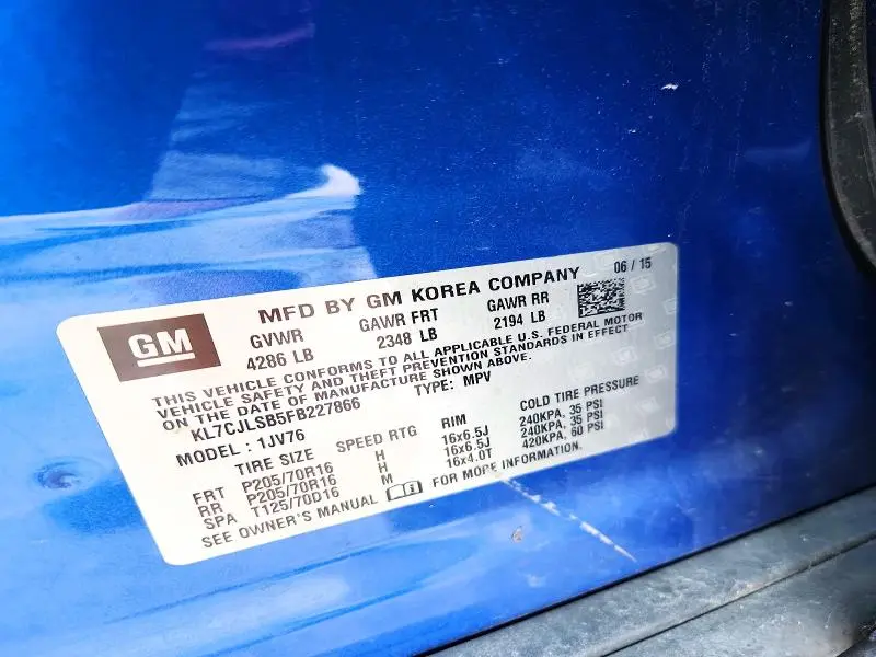 2015 CHEVROLET TRAX 1LT  