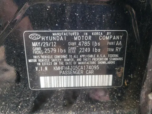 2012 HYUNDAI AZERA GLS  