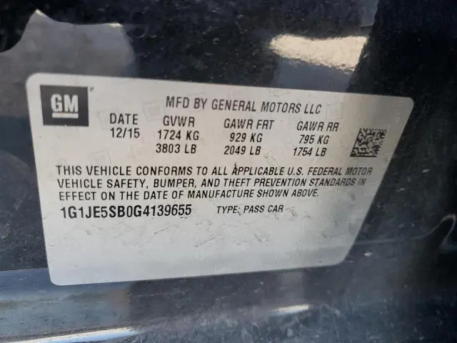 2016 CHEVROLET SONIC LTZ  