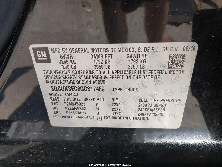 2016 CHEVROLET SILVERADO 1500 LTZ
