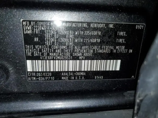 2021 TOYOTA RAV4 XSE  