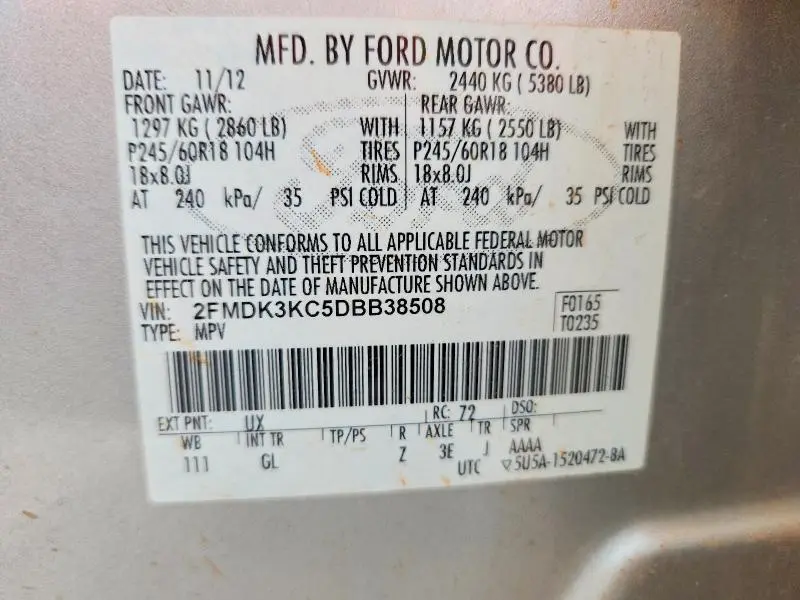 2013 FORD EDGE LIMITED  