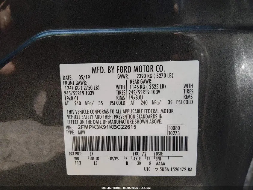 2019 FORD EDGE TITANIUM