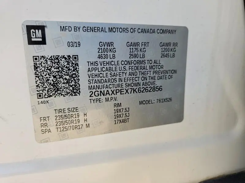 2019 CHEVROLET EQUINOX PREMIER  