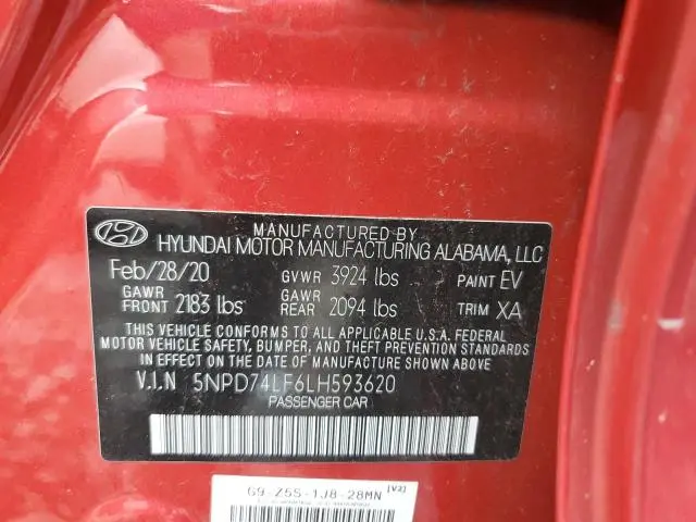 2020 HYUNDAI ELANTRA SE  