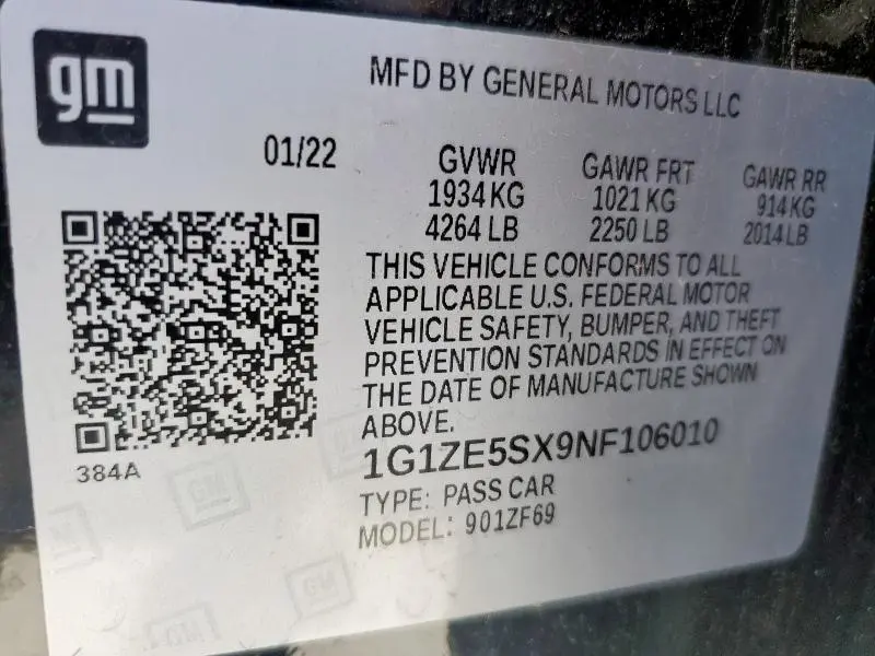 2022 CHEVROLET MALIBU PREMIER  