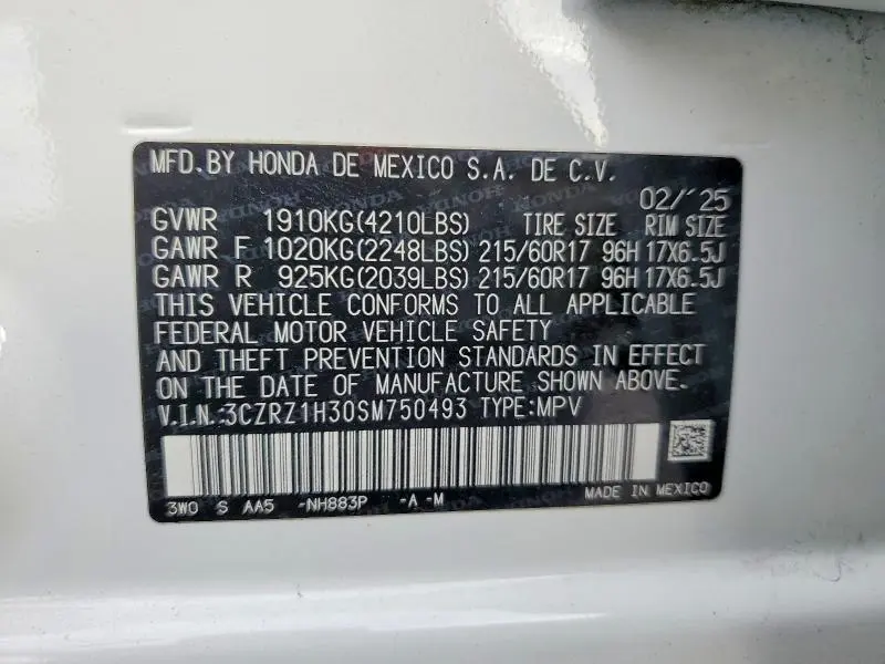 2025 HONDA HR-V LX  