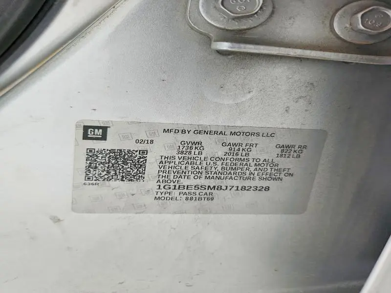 2018 CHEVROLET CRUZE LT  