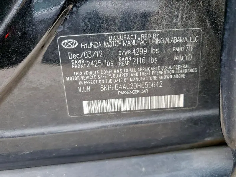 2013 HYUNDAI SONATA GLS  