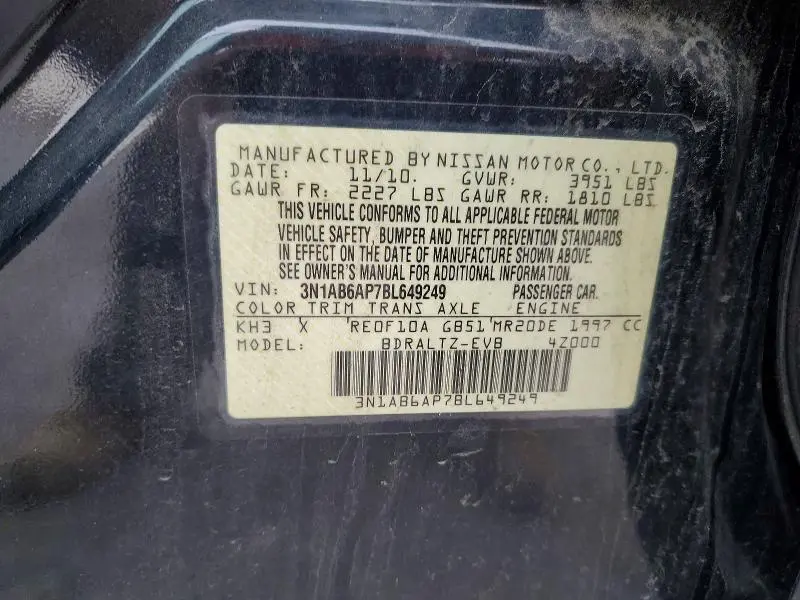 2011 NISSAN SENTRA 2.0  