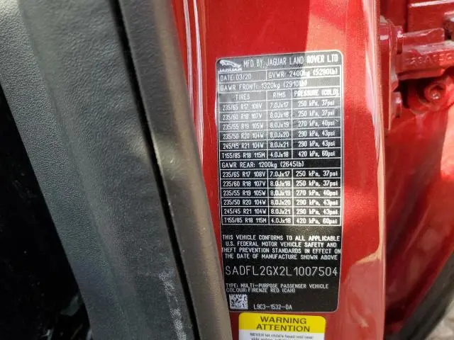 2020 JAGUAR E-PACE R-DYNAMIC SE  