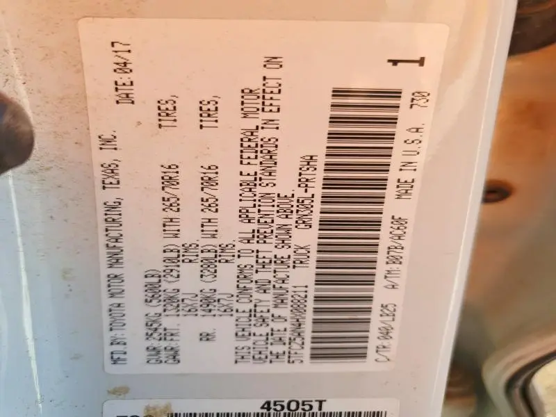 2017 TOYOTA TACOMA DOUBLE CAB  