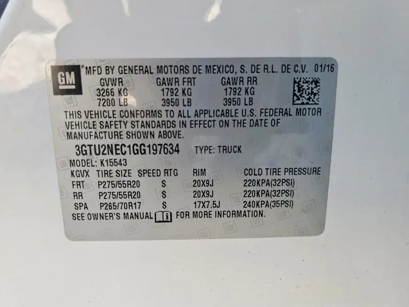 2016 GMC SIERRA K1500 SLT  