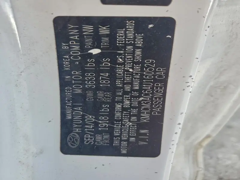 2010 HYUNDAI ACCENT BLUE  