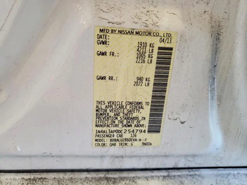 2013 NISSAN ALTIMA 2.5  