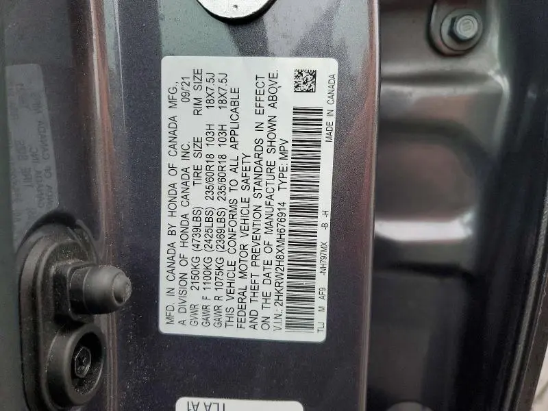 2021 HONDA CR-V EXL  