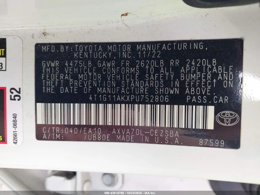 2023 TOYOTA CAMRY SE