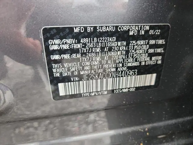 2022 SUBARU FORESTER   