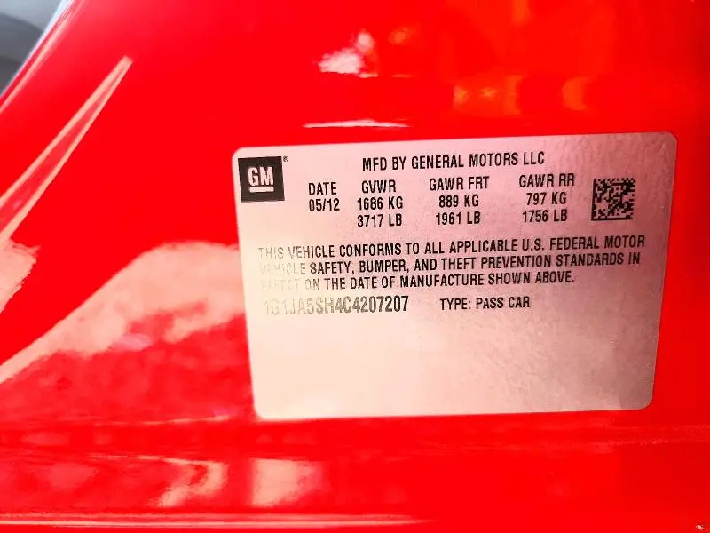 2012 CHEVROLET SONIC LS  