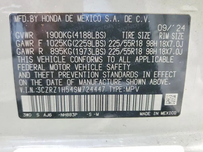 2025 HONDA HR-V SPORT  