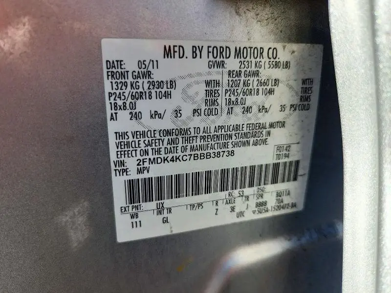 2011 FORD EDGE LIMITED  