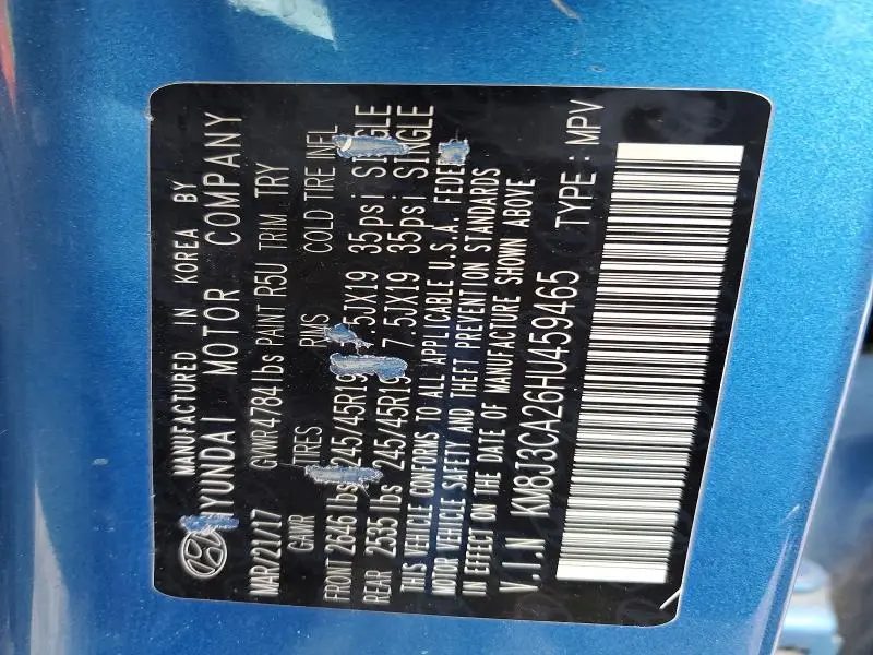 2017 HYUNDAI TUCSON LIMITED  