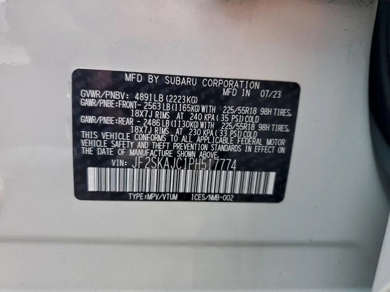 2023 SUBARU FORESTER SPORT  