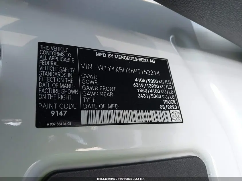 2023 MERCEDES-BENZ SPRINTER 2500 STANDARD ROOF 4-CYL DIESEL