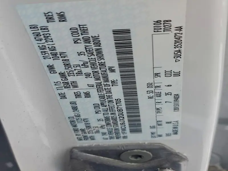 2016 FORD ESCAPE TITANIUM  