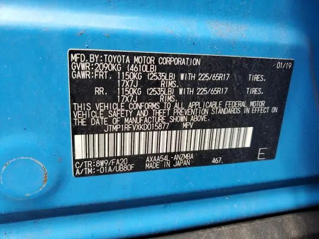 2019 TOYOTA RAV4 XLE