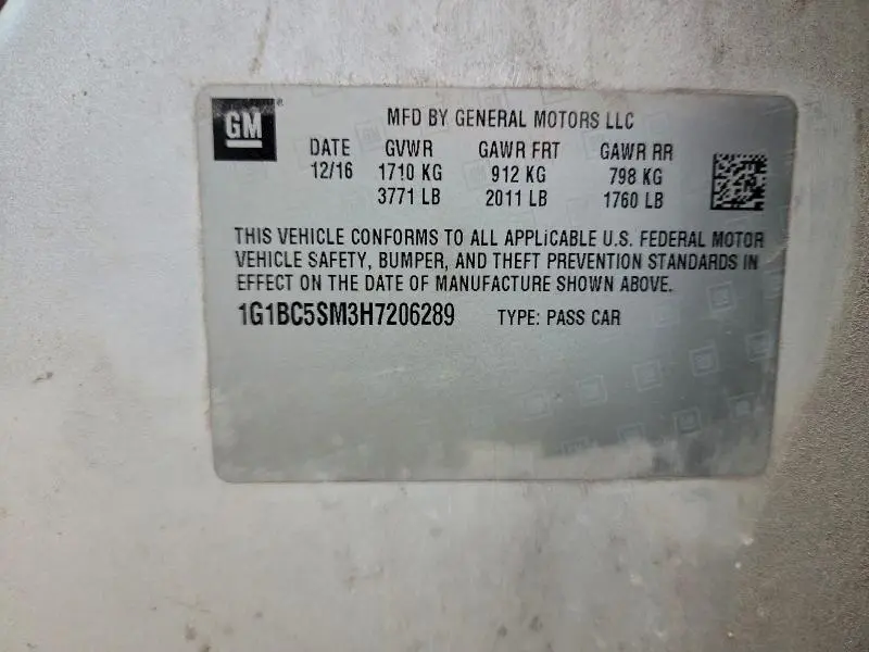 2017 CHEVROLET CRUZE LS  